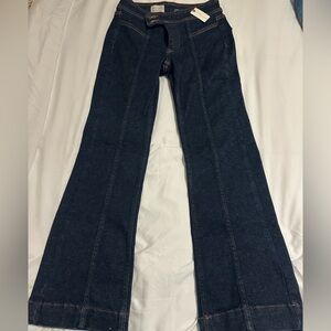 Anthropologie Blue Flare Wide Leg Jeans